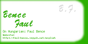 bence faul business card